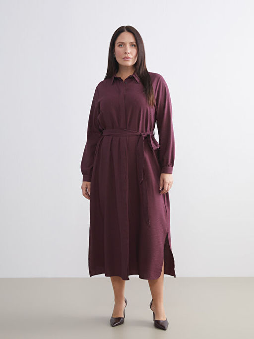 Ku?akl? ?izgili G?mlek Elbise