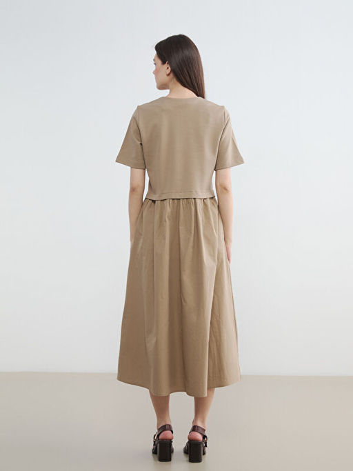 Bisiklet Yaka B?zg?l? Elbise