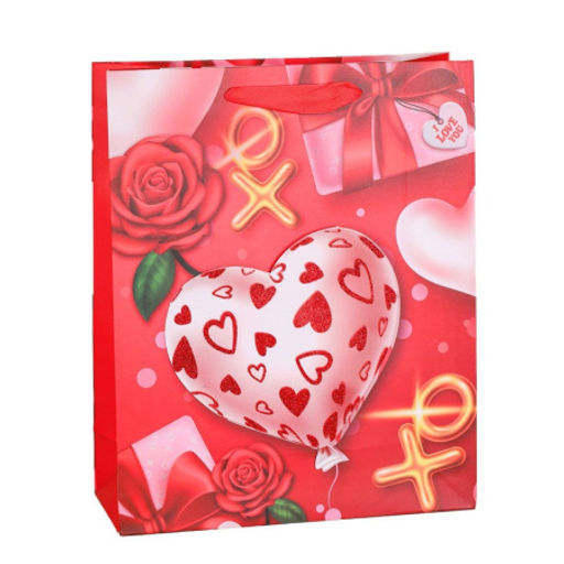 Цена за 12 шт. Пакет подарочный 32x26x10 / 1313M /уп 12/480/Сердце - Галеонтрейд фото 5