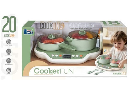 Набор "Повар" 20 предметов: электроплита (свет, звук), посуда, продукты, арт.2855720