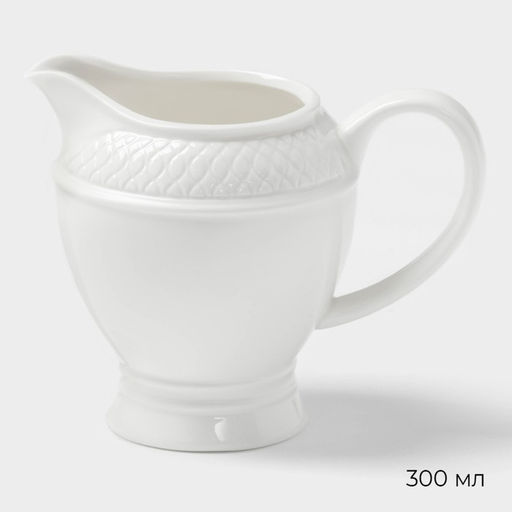 Набор сервировочный Magistro Argos, 2 предмета: молочник 300 мл, сахарница 300 мл, фарфор, белый фото 4