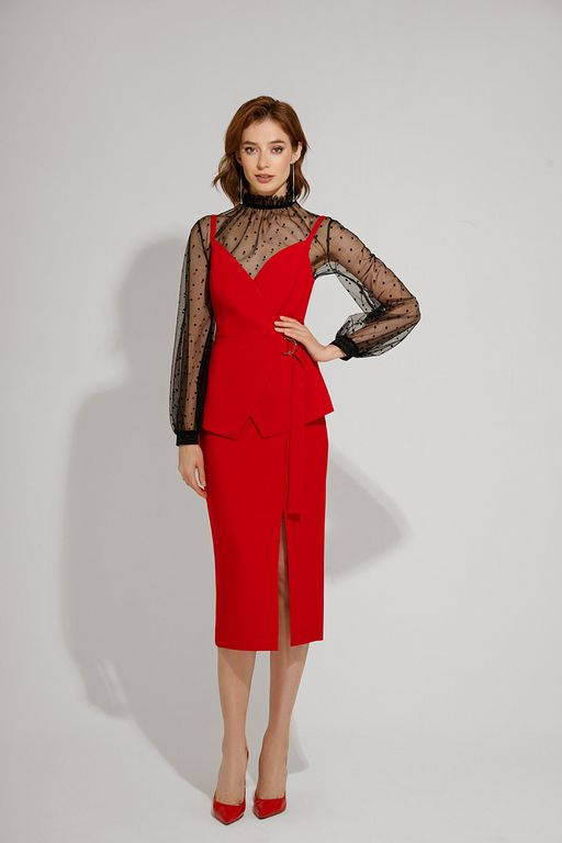 Юбка карандаш с разрезом на ноге "Соблазн"