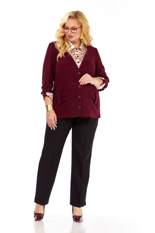 Джемпер Элль стиль А-541/11 бордовый