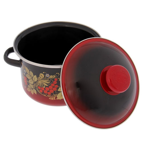 Кастрюля «Рябинушка», 2 л, индукция, цвет чёрно-красный