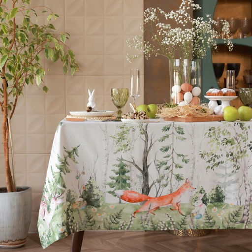 Набор столовый Этель Лесная сказка, скатерть 148х218+/-2см с ГМВО, салф.40х40 см - 12 шт  фото 10
