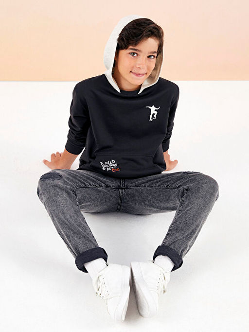 Pamuklu Y?rt?k Detayl? Erkek ?ocuk Jean Pantolon - Waikiki фото 2