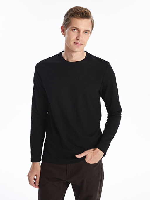 Bisiklet Yaka Uzun Kollu Erkek Ti??rt