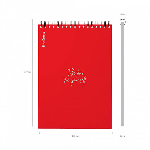Цена за 4 шт. Блокнот с пластиковой обложкой на спирали ErichKrause Words, красный, A5, 80 листов, клетка фото 4