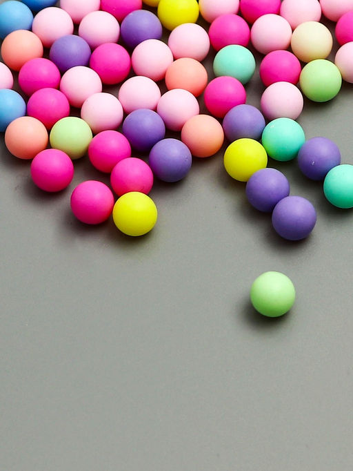 Шарики  для творчества пластик "Маршмеллоу" матовые набор 20 гр d=0,8 см