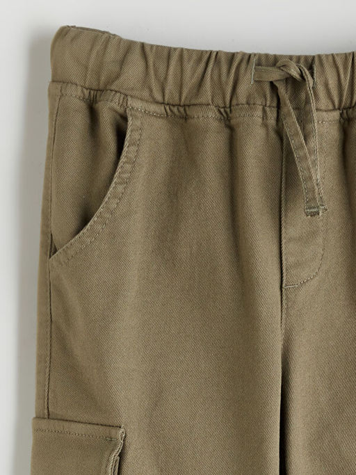 Beli Lastikli K?z ?ocuk Kargo Pantolon