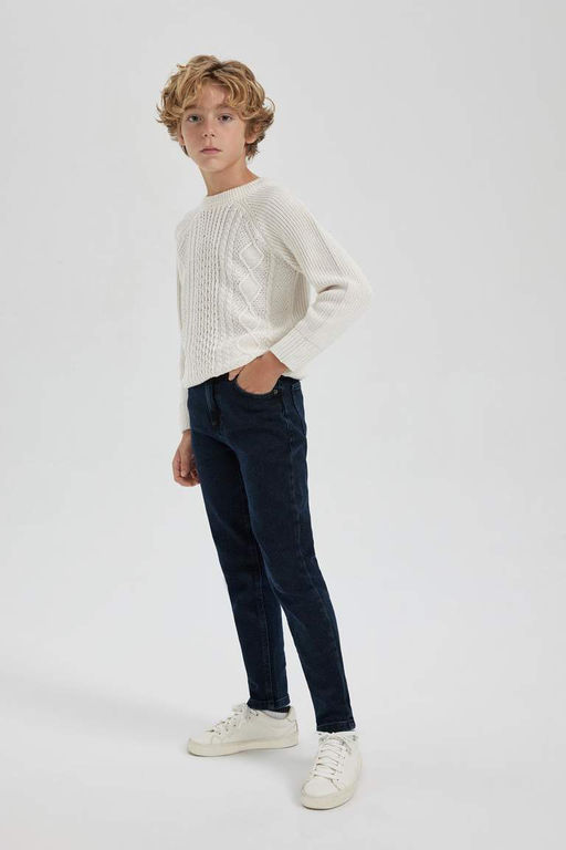 Джинсовые брюки узкого кроя для мальчиков скинни - Defacto фото 4