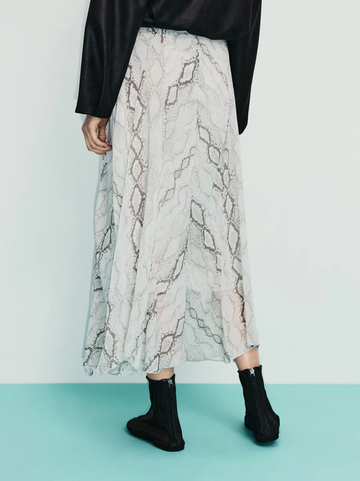 Юбка миди со змеиным принтом / Zarina фото 10