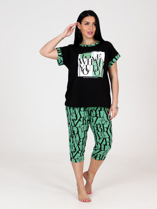 ДК-404 бриджи ДОМАШНИЙ ЖЕНСКИЙ КОСТЮМ (Зелёный) - А-дина фото 3