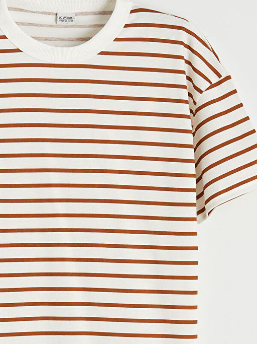 Erkek ?ocuk ?izgili Bisiklet Yaka Ti??rt