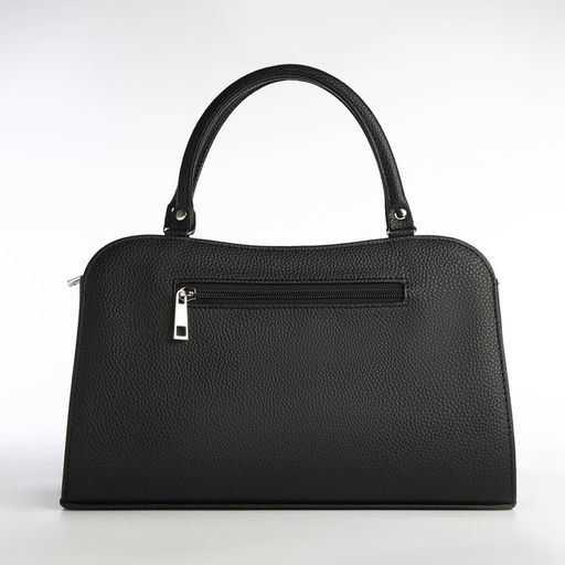 Сумка женская тоут на молнии, 31×10×20 см, однотонная, со стёжкой, чёрная