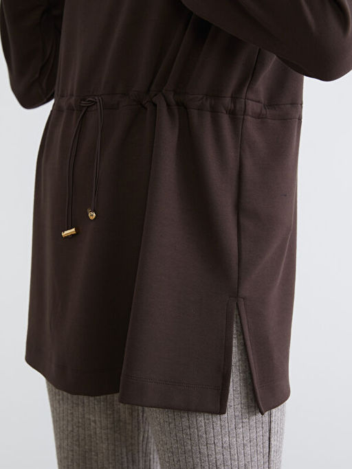 Dik Yaka Oversize Kad?n Sweatshirt Tunik