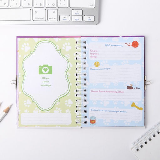 Анкета на замочке, в твердой обложке А6, 40 листов Для самых волшебных