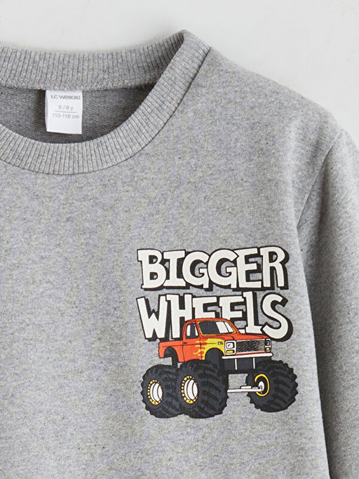 Bask?l? Erkek ?ocuk Sweatshirt ve E?ofman Alt?