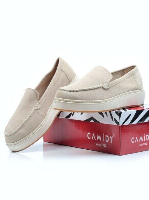 03-5060-5 BEIGE Лоферы женские (натуральная замша)