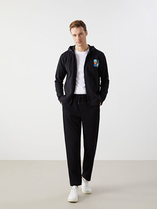 Kap??onlu Uzun Kollu Erkek Fermuarl? Sweatshirt