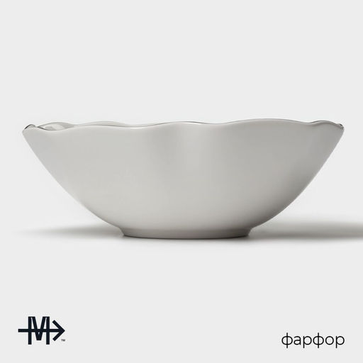 Салатник Magistro La Perle, 650 мл, d=17.5 см, фарфор, белый  фото 2