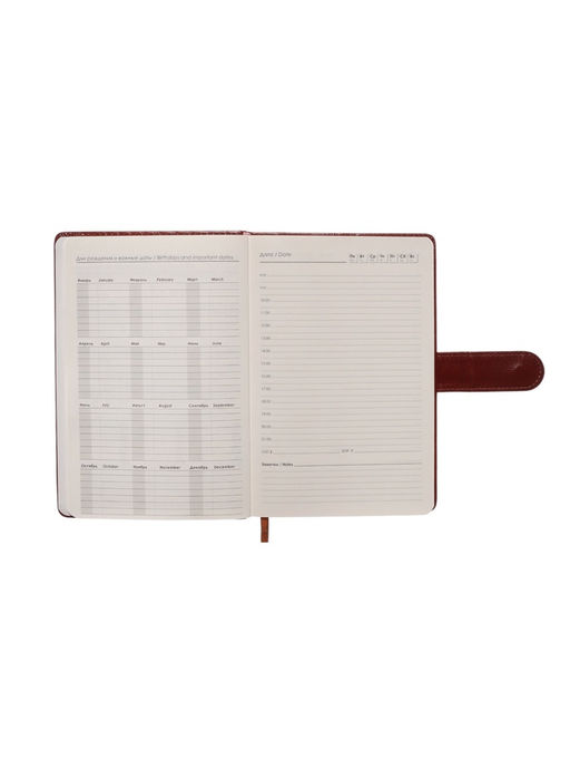 Ежедневник недатированный А5, 112 листов, в линейку, с ручкой, подарочная коробка, коричневый - Simaland фото 12