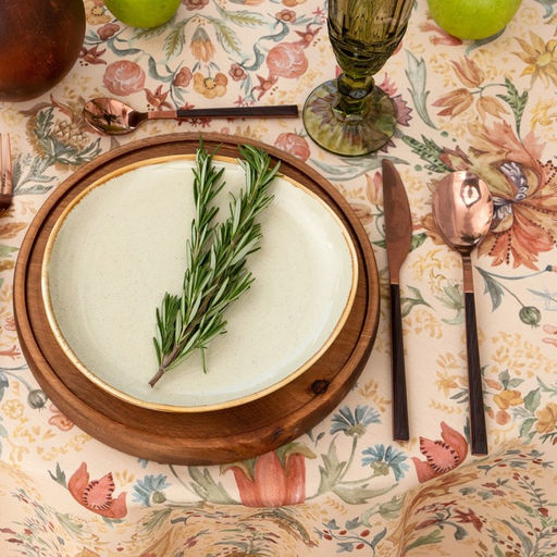 Скатерть Этель Floral pattern d=148 см с ГМВО, 100% хлопок, саржа 190 гр/м2  фото 4