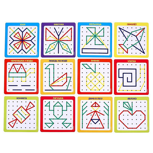 Геоборд с карточками, 23х23 см - Лесная мастерская фото 5