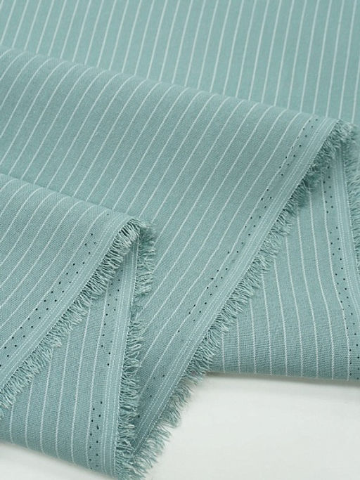 Пестрядь Средняя полоска цв.голубой мох, ш.1.4м, хлопок-95%, п/э-5%, 140гр/м.кв - Купава фото 4