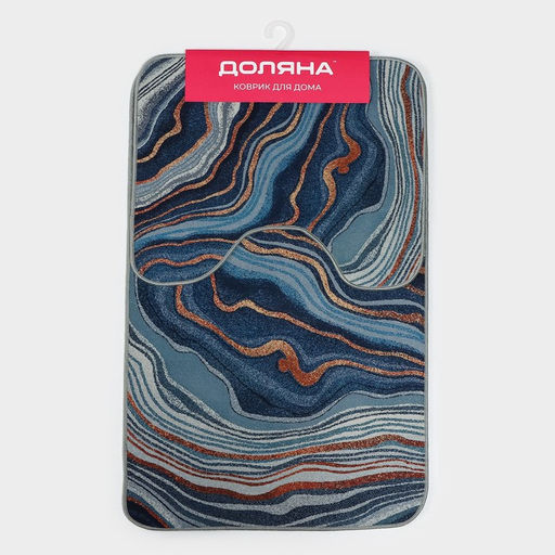 Коврики для ванной и туалета Доляна «Каменная лагуна», 2 шт., 50×80 см, 50×40 см