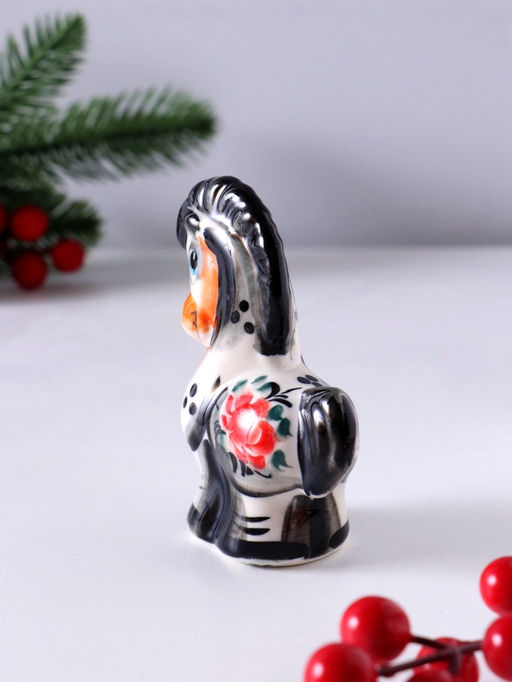 Фигурка фарфор гжель «Конь глядит», 9×7×3.5 см, цветной