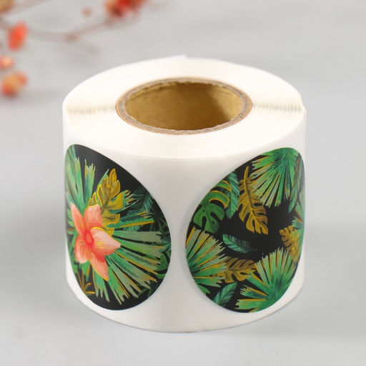 Наклейка бумага Гепарды, тиснение золото, d=3.8 см, 252 шт. в рулоне