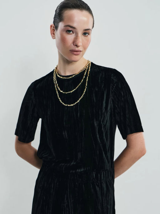 Футболка с коротким рукавом из бархата / Zarina