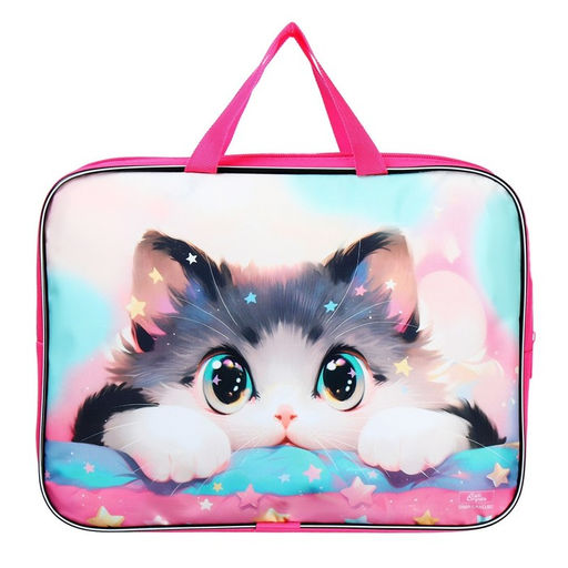 Папка для труда, А4, текстильная, 35×27×7 см «Котик корея»