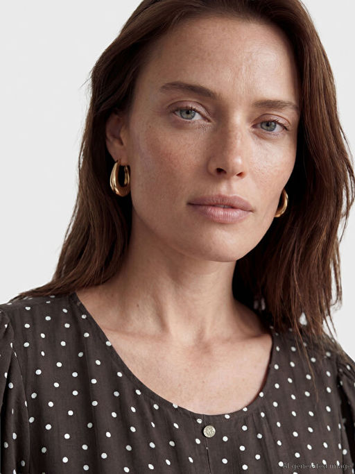 Bisiklet Yaka Puantiyeli A Kesim Mini Elbise