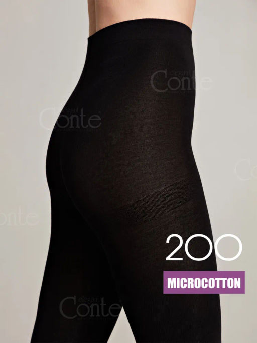 Колготки Conte MICROCOTTON 200 (42/6) - nero - Conte elegant фото 2