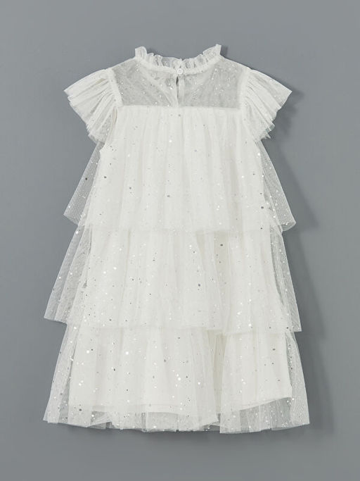 Bisiklet Yaka I??lt?l? K?z ?ocuk Elbise