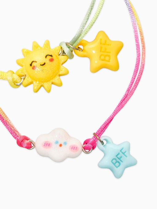 Цена за 2 шт. Браслеты детские парные «Выбражулька. Неразлучники. Солнце и Облако», разноцветный