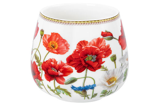Кружка 400 мл 13*10*8,5 см Маки бочонок, NEW BONE CHINA - Elan gallery фото 15