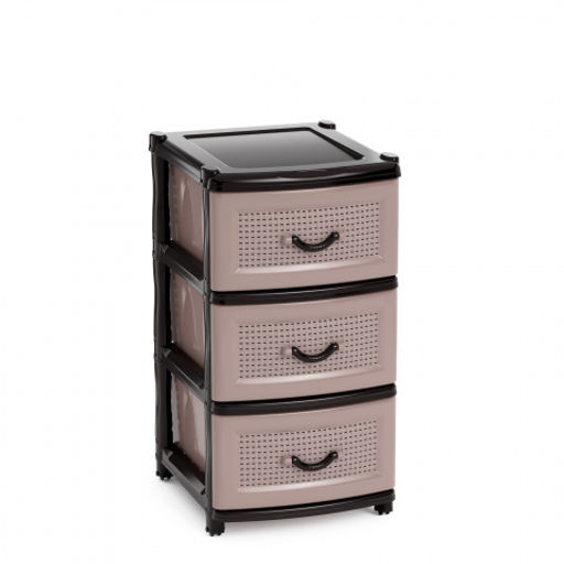 Комод 3-х секционный коричневый (уп.1) М1353