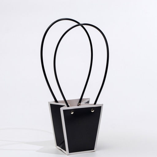 Цена за 10 шт. Сумка для цветов чёрная влагостойкая, 12×12 - 8×8 - 12.5 см