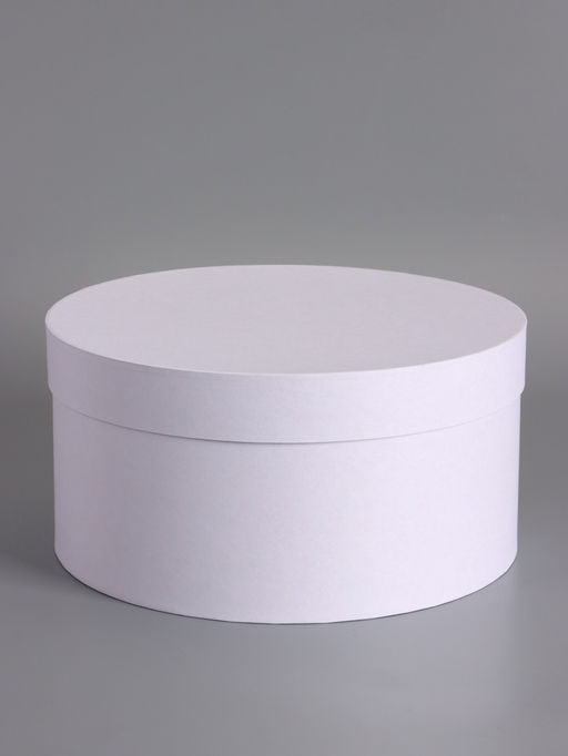 Коробка круглая подарочная, белая, 30×15 см