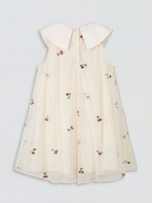 Bebe Yaka Nak??l? K?z ?ocuk Prenses Elbisesi