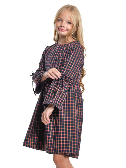 Платье для девочки нарядное UD 6837 бежевая клетка - Mini maxi фото 7
