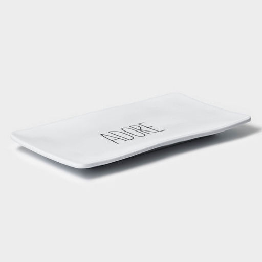 Блюдо для подачи «Белый Восток», меламин, 25.5×15×2 см, прямоугольное, белое