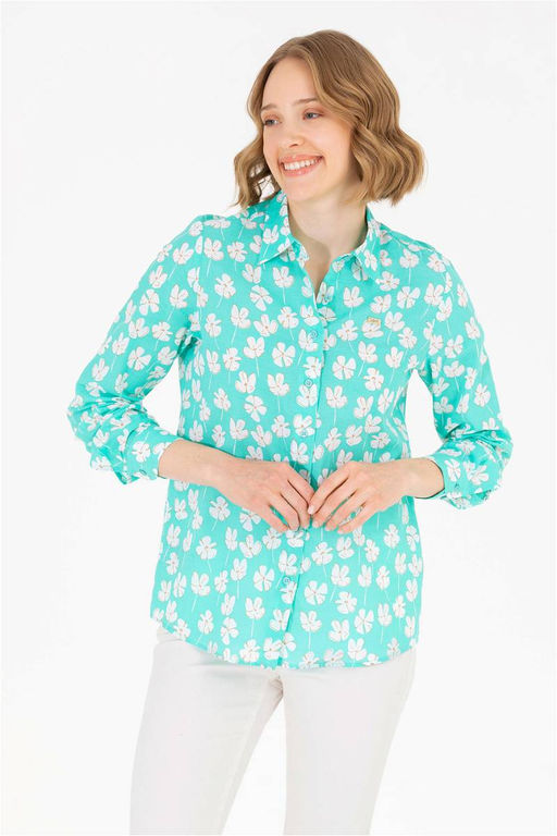 Женская мятная рубашка с длинным рукавом - U.s. polo assn фото 8