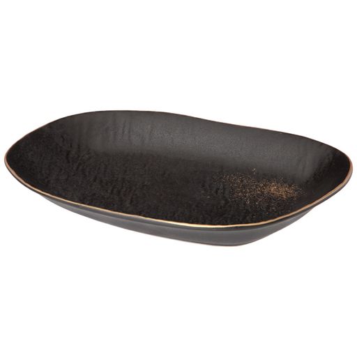 НАБОР ТАРЕЛОК ОБЕДЕННЫХ BRONCO MIDNIGHT GOLD 2 ШТ. 26,5*21*3,5 СМ (КОР=12НАБ.)  фото 3