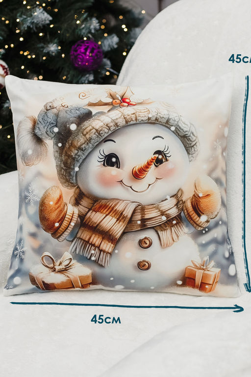 Наволочка декоративная новогодняя 2 шт 3D эффект велюр