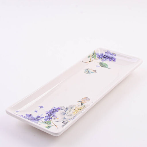 60223 Блюдо сервировочное прямоугольное Букет фантазий доломит LR (х24)