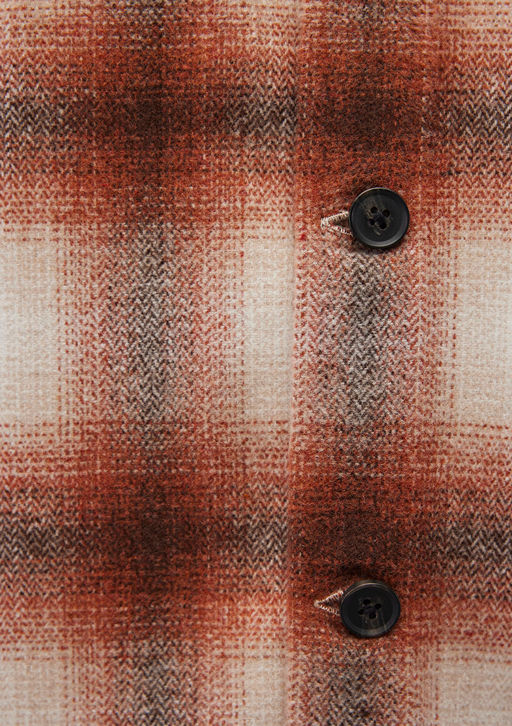 Kareli Kahverengi Gomlek - Mavi фото 6